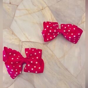 2- Hair Bows for Women/ Girls Hair Clips Small Hair Bow Polka Dot